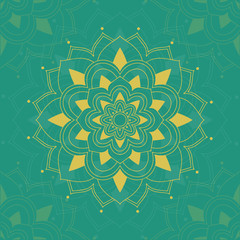 Background pattern mandala on green