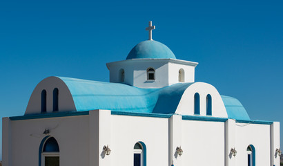 Blau weiße Kirche auf der Insel Kos Griechenland