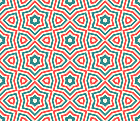 Abstract striped oriental geometric seamless pattern with stars. Mosaic, tile background, wrapping paper. Vector illustration.      