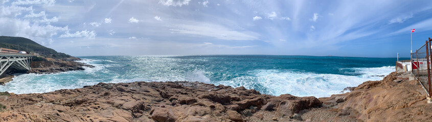 Panoramic view of Calafuria's gulf, Leghorn, Italiy