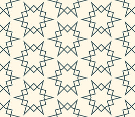 Abstract oriental geometric seamless pattern with stars. Mosaic, tile background, wrapping paper. Vector illustration.     