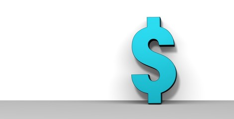 dollar sign blue symbol 3d rendering