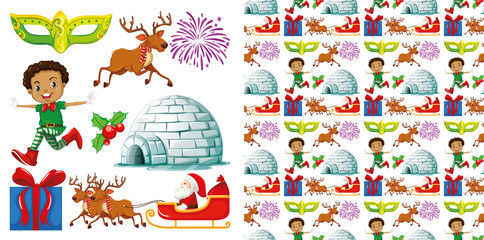 Seamless background design with christmas theme