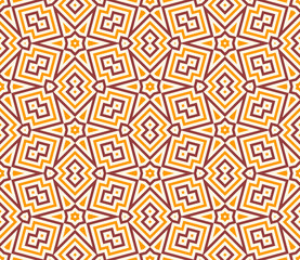 Geometric seamless pattern with different shapes, stars. Striped ethnic card. African tribal background. Vector illustration.   