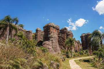 Sandstone geological monuments in Vila Velha State Park - Ponta Grossa, Paraná, Brazil