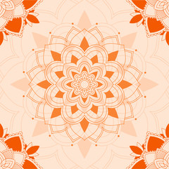 Mandala patterns on orange background