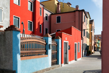 Pellestrina, laguna di Venezia, schiera di case del borgo