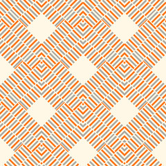 Abstract checkered geometric seamless pattern. Striped square mosaic, tile background, wrapping paper. Vector illustration.       