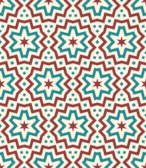 Geometric oriental seamless pattern with different shapes. Striped ethnic card. Ornamental tribal background. Vector illustration.    