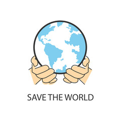 flat icons for  save the world,hands,vector illustrations