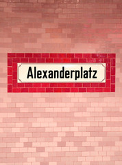 Wall of Tiles with the text ALEXANDERPLATZ which is the name of
