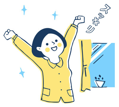 スッキリした目覚めの女性