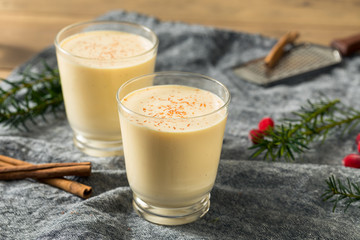 Homemade Eggnog in a Glass