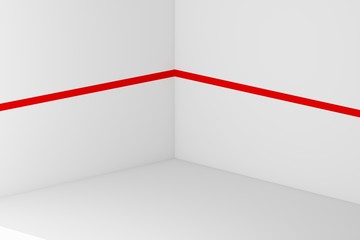 3d rendering of a empty room corner with red line