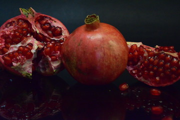 Red Open Cut Pomegranate