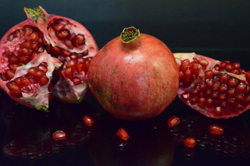 Red Open Cut Pomegranate