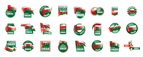Oman flag, vector illustration on a white background