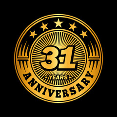 31 years anniversary celebration logo design. Vector and illustration.