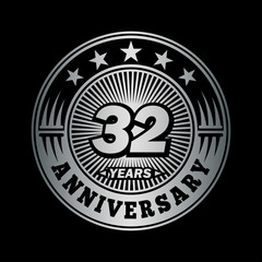 32 years anniversary celebration logo design. Vector and illustration.
