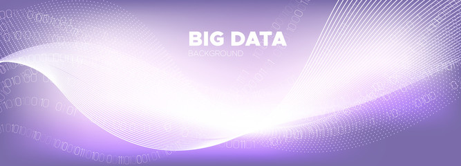 Big Data Analysis. White Digital Particles. 