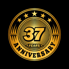 Fototapeta premium 37 years anniversary celebration logo design. Vector and illustration.