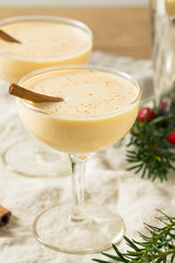 Homemade Eggnog Martini in a Glass