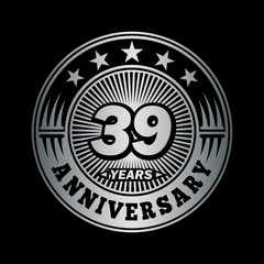 39 years anniversary celebration logo design. Vector and illustration.