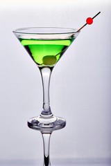Cocktail of mint in isolated glass on white background