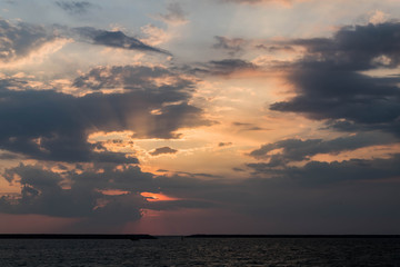 Scenic Sunset Sky and Cloudy Sky over Dubai , United Arab Emirates