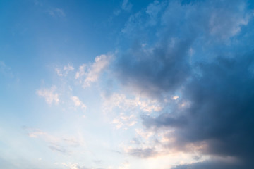 Scenic Sunset Sky and Cloudy Sky over Dubai , United Arab Emirates