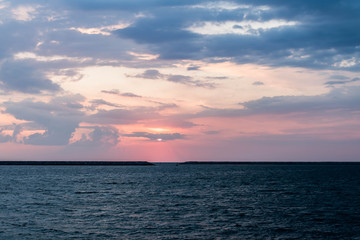 Scenic Sunset Sky and Cloudy Sky over Dubai , United Arab Emirates
