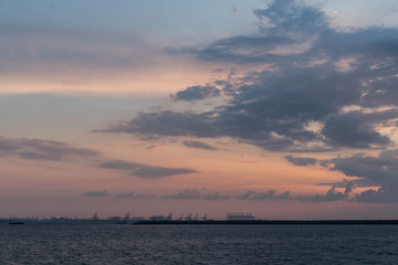 Scenic Sunset Sky and Cloudy Sky over Dubai , United Arab Emirates