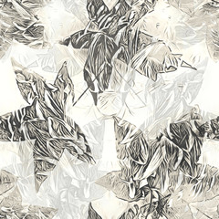 Maple leaves seamless pattern. Artistic background.