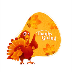 Beautiful autumn thanksgiving abstract background and turkey bird.