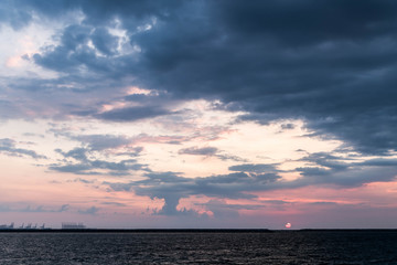 Scenic Sunset Sky and Cloudy Sky over Dubai , United Arab Emirates