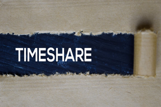 Timeshare Text Written In Torn Paper