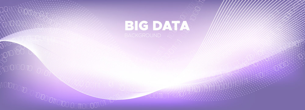 Big Data Analysis. White Digital Particles. 