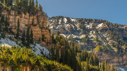 Panorama frame Hiking trail on Mount Timpanogos, Utah, USA