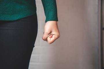 angry woman fists