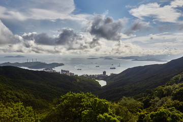 Fototapeta na wymiar View of the bay of Hong Kong