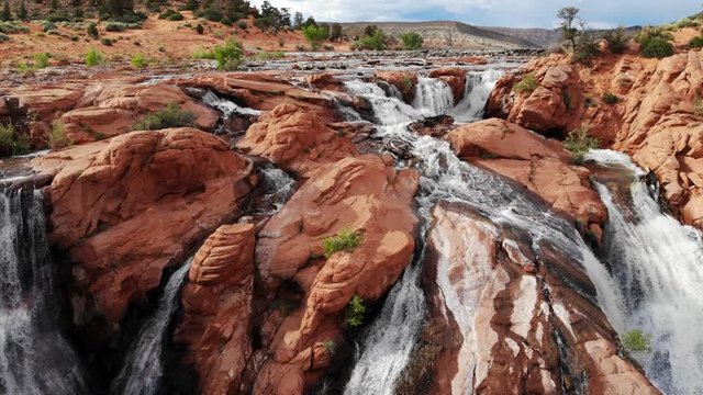 waterfall in utah red rock