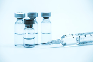 Vaccine with hypodermic syringe and needle