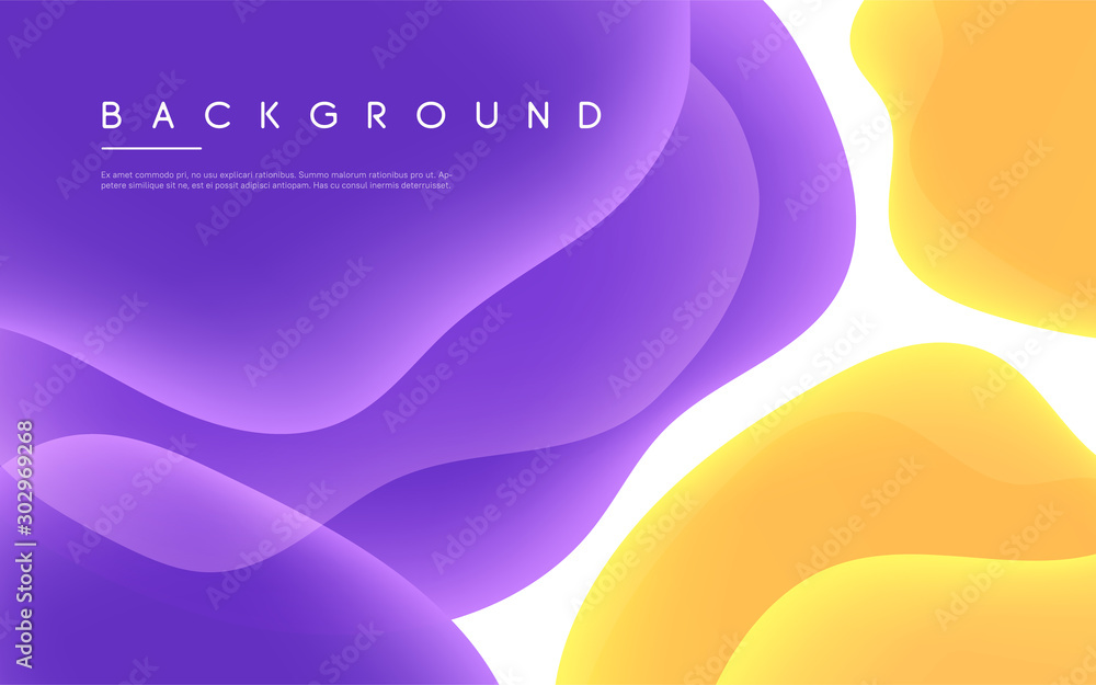 Wall mural abstract minimalist vector background with colorful liquid bubble shapes