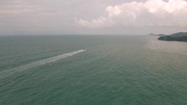 Speed Boat in the Gulf of Thailand 4K Drone shot