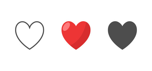 Like and Heart icon. Valentine's day love hearts.