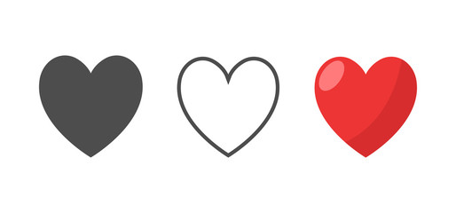Like and Heart icon. Valentine's day love hearts.
