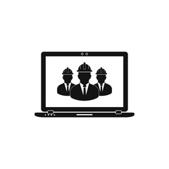 Online Engineering Servicing Help Icon Set. Flat style vector eps.