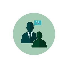 Tax Adviser Icon. Button style vector EPS.