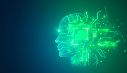 testa, cervello, intelligenza artificiale, memoria, digitale, elettronica © xyz+