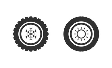 Car wheels with winter and summer tires